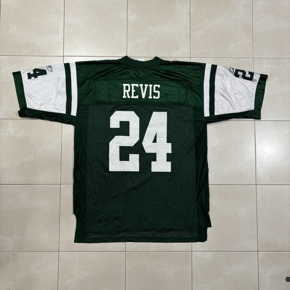 New York Jets Darrelle Revis Jersey Vintage Y2K Mens Large NFL Reebok On Field